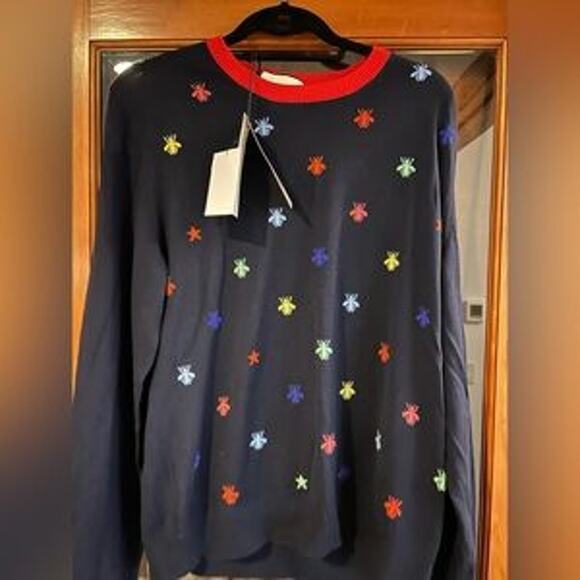 Men's Gucci fine wool intarsia crewneck sweater size XL made in Italy - Picture 3 of 10